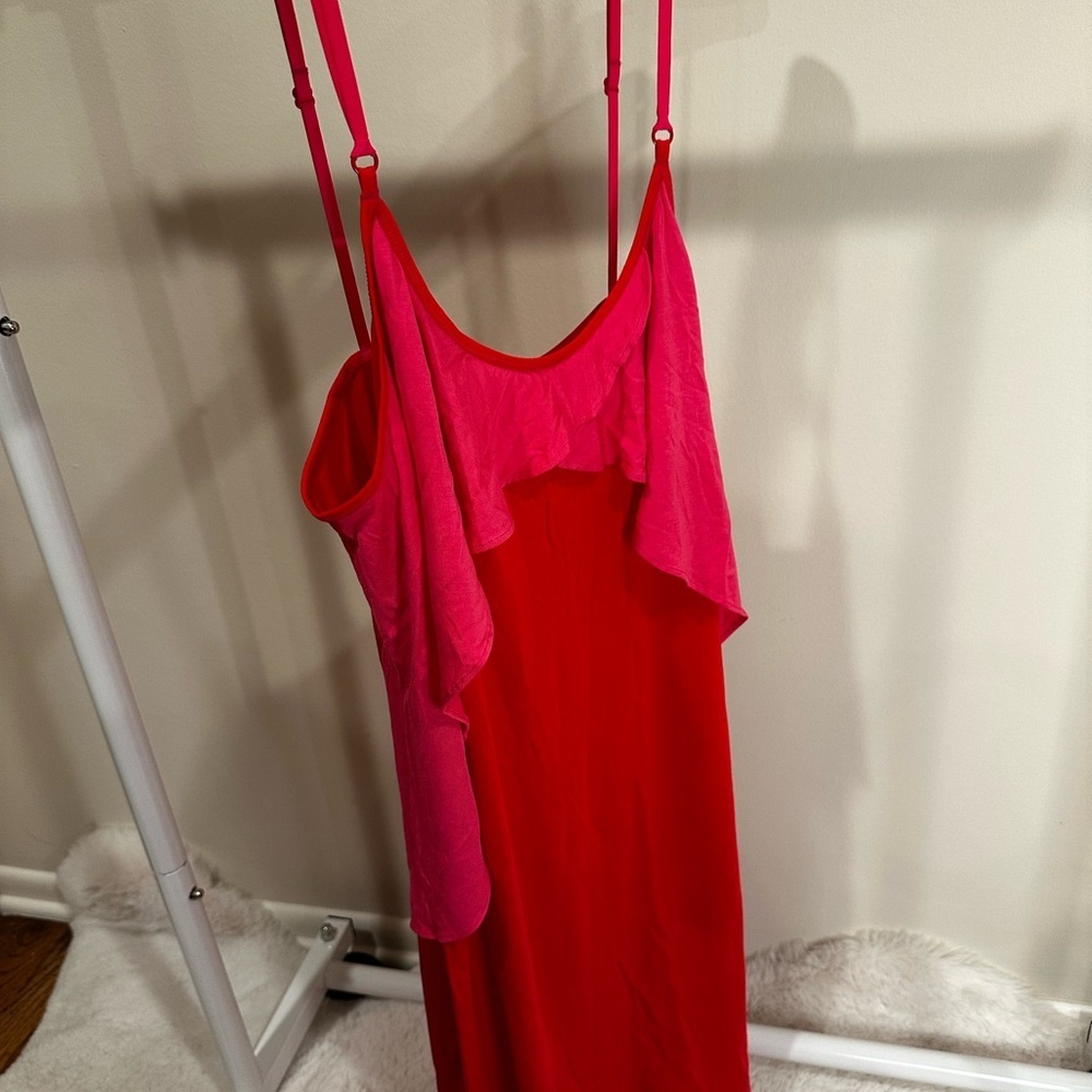 Red and Pink Dress with Adjustable Straps sleep dress-josie by natori